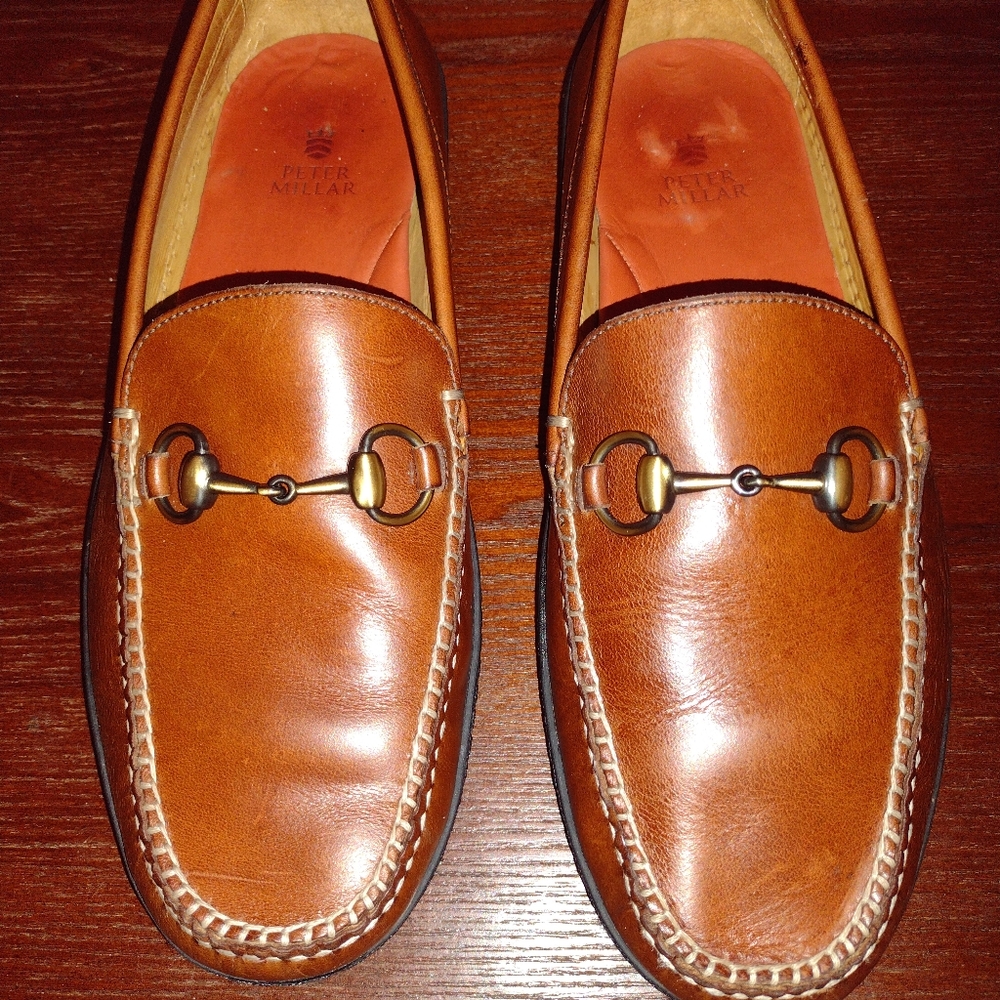 Peter Millar horsebit slip on loafers mens size 10M